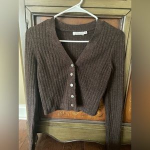 Brown button up cardigan
